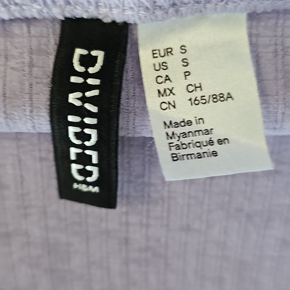 Divided Lavender Ribbed Halter Tank Top,S - Picture 3 of 3